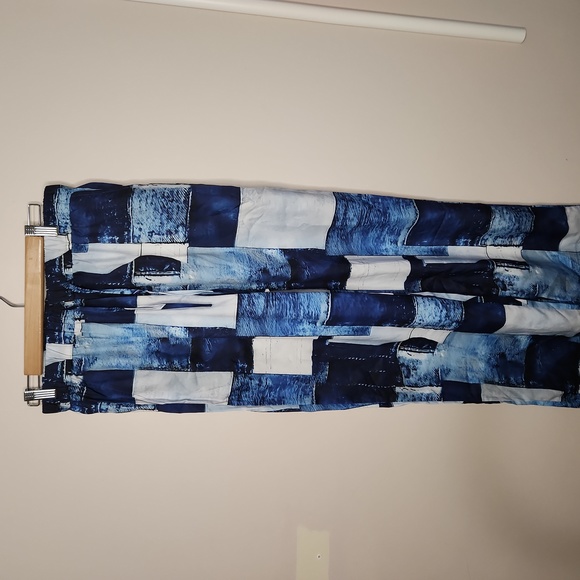 Women's Patchwork Print Street Wear Pants Size XL - Picture 2 of 8